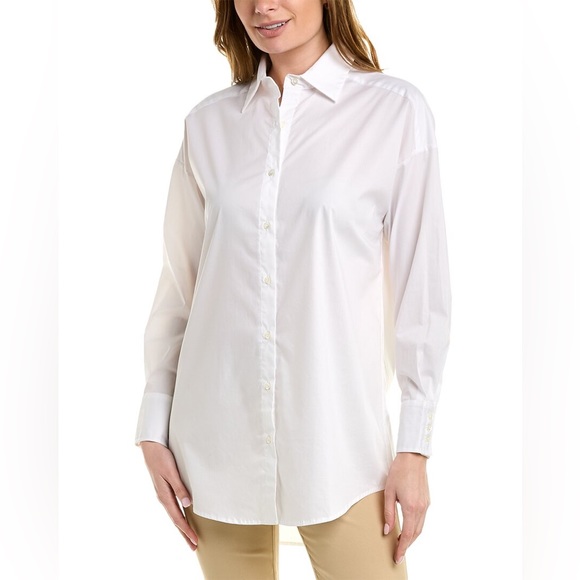 J. McLaughlin NWT Flannery Button Down Blouse in White Size XS - Picture 3 of 4